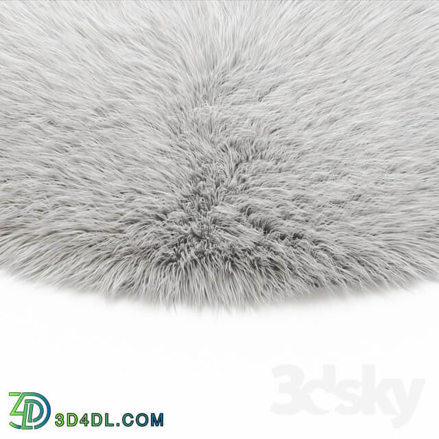 White round carpet fur