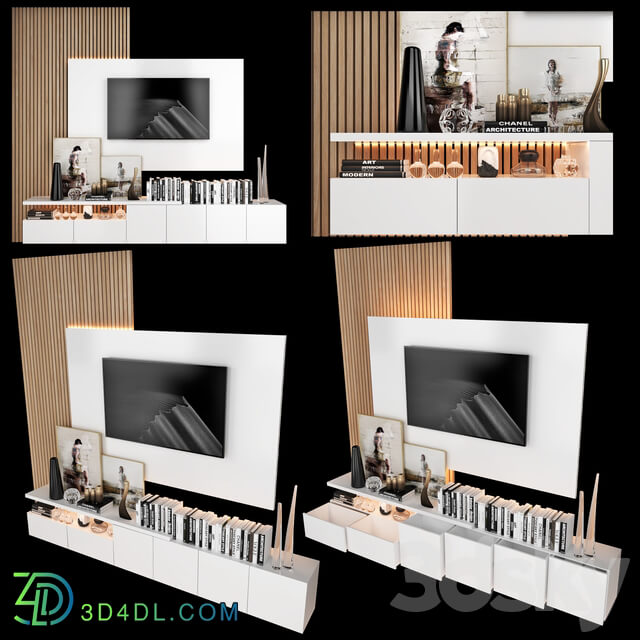 TV Wall set 24 3D Models