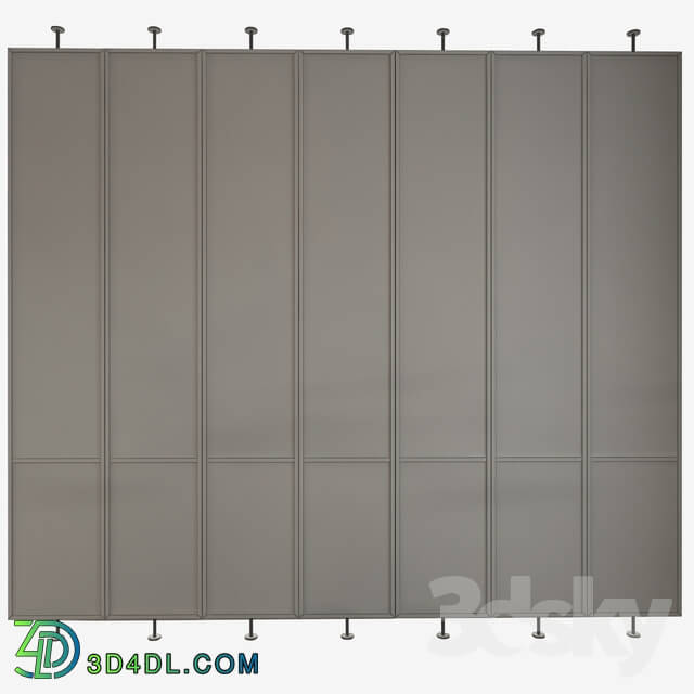Swivel metal partition with frosted corrugated glass
