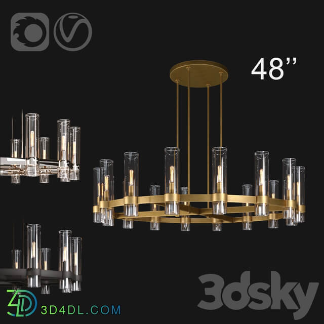 Restoration Hardware RAVELLE ROUND 48 39 39 Pendant light 3D Models