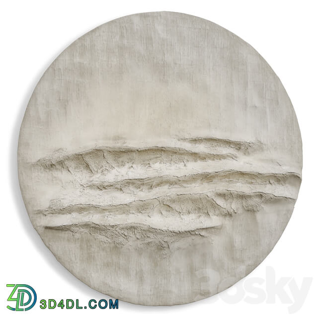 Round wall panel reef original art plaster Other decorative objects 3D Models