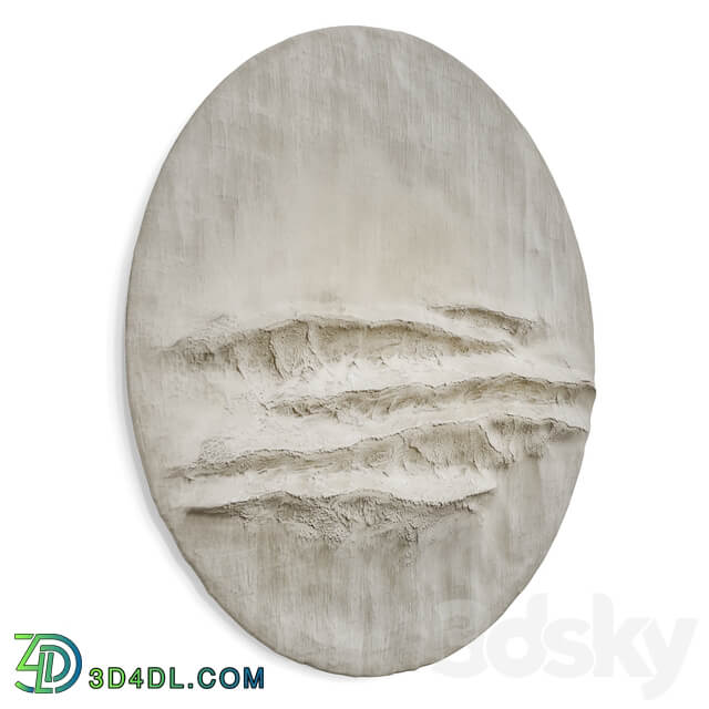 Round wall panel reef original art plaster Other decorative objects 3D Models