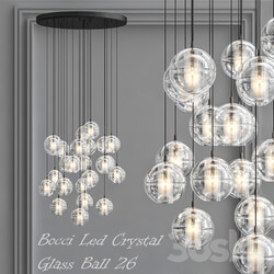 Bocci Led Crystal Glass Ball 26 designed by Omer Arbel in 2005 Pendant light 3D Models 