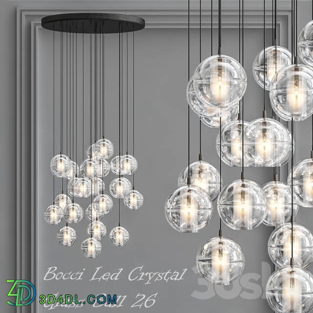 Bocci Led Crystal Glass Ball 26 designed by Omer Arbel in 2005 Pendant light 3D Models