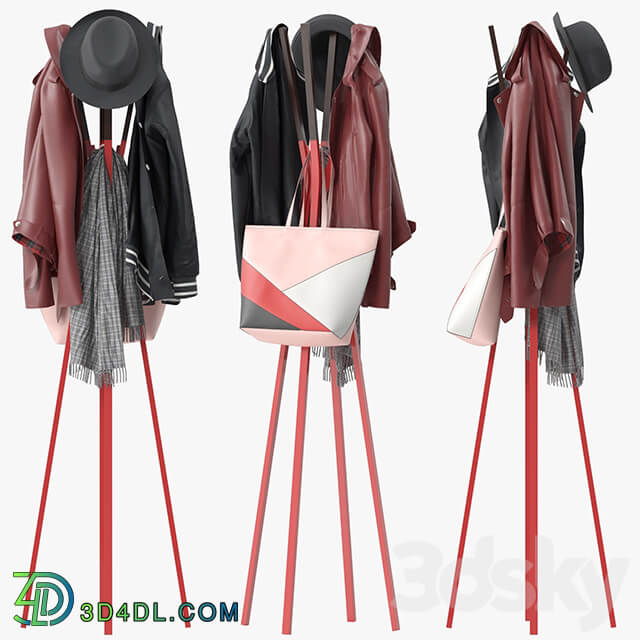 Splash coat rack Clothes 3D Models