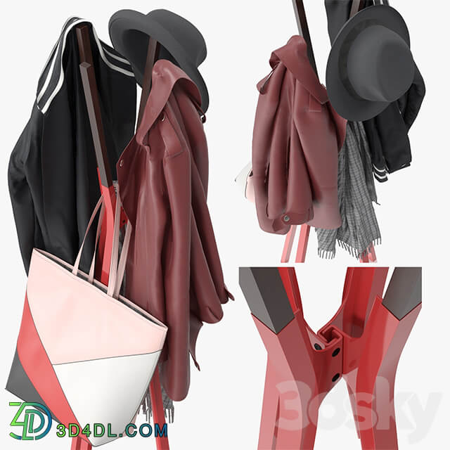 Splash coat rack Clothes 3D Models