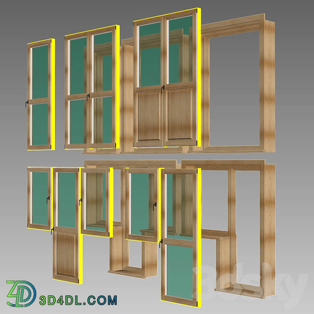 Set of wooden doors 3 Constructor