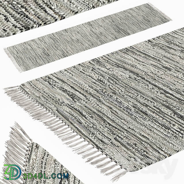 Patterned Woven Mat Gray