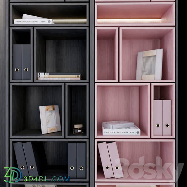 Wardrobe Display cabinets Wardrobe plywood black and pink