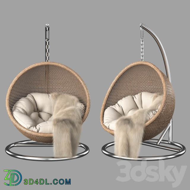 Rattan hanging chair Other 3D Models