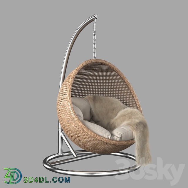 Rattan hanging chair Other 3D Models