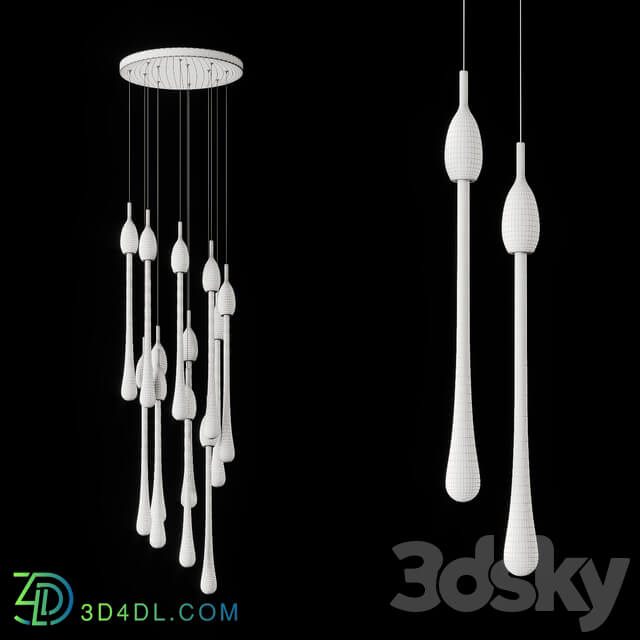 Drop shaped pendant lamp FIAL B Pendant light 3D Models