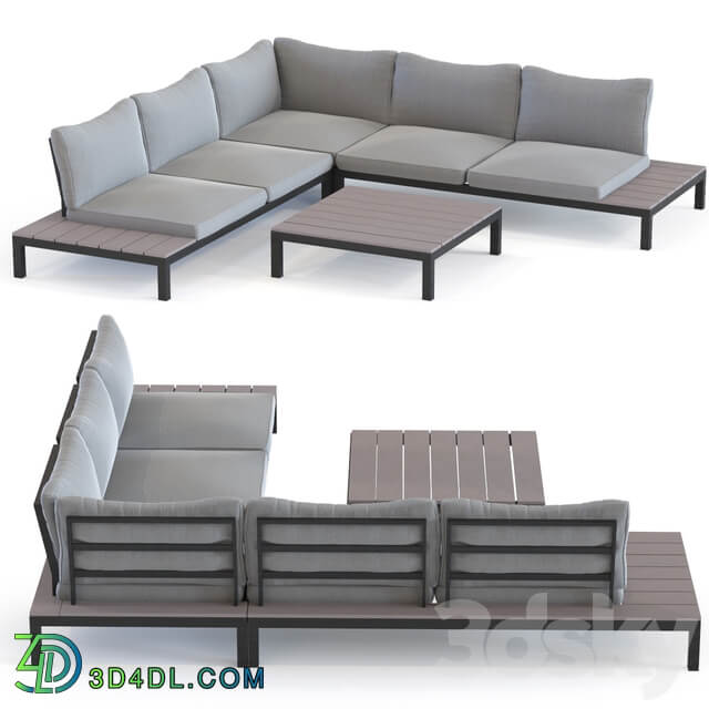 Outdoor Sofa Set Holiday Black 3D Models