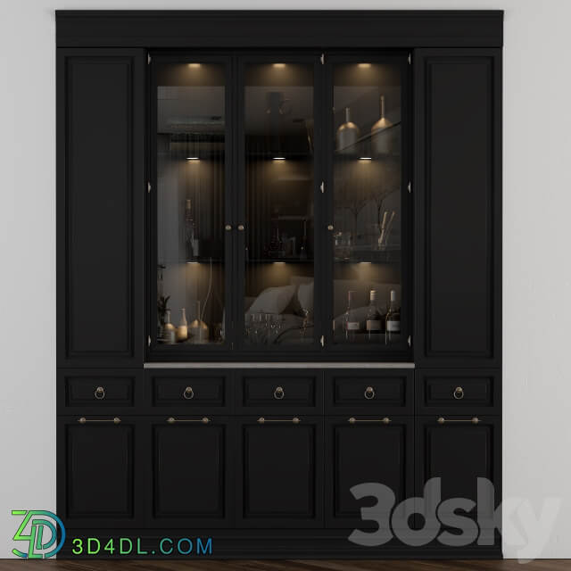 Wardrobe Display cabinets Classic Display Cabinet Black