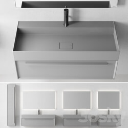 Falper 7.0 Set 2 Wall mounted vanity unit with drawers 