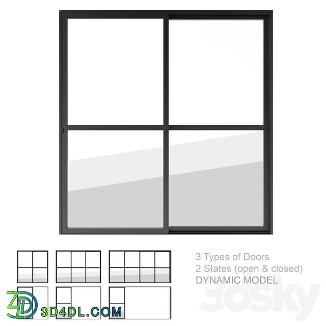 Dynamic Sliding Doors Set 03