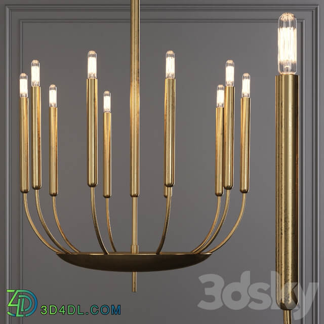 Restoration Hardware QUENOUILLES ROUND CHANDELIER 24 Brass Pendant light 3D Models