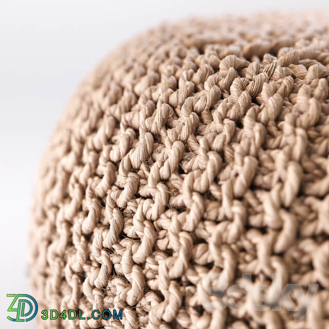 BISHO wicker pouf round