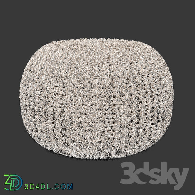 BISHO wicker pouf round