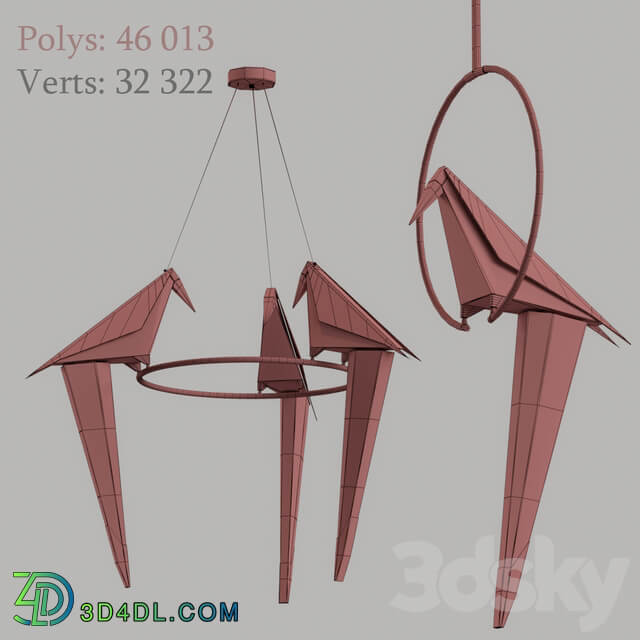 Perch light chandelier Pendant light 3D Models