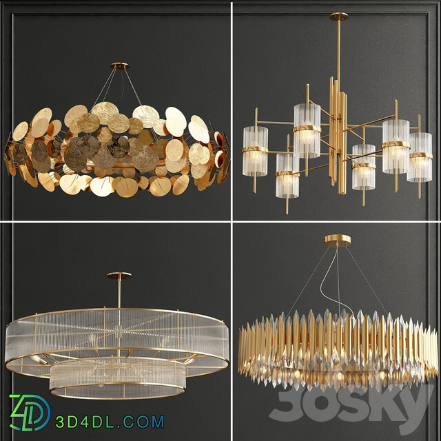 Collection chandeliers Pendant light 3D Models