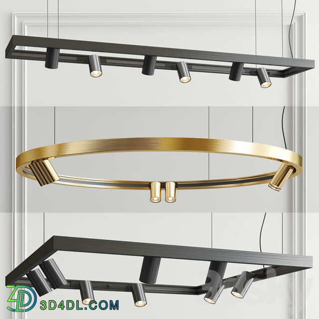 Superloop Spy Delta Chandelier 3 type Pendant light 3D Models