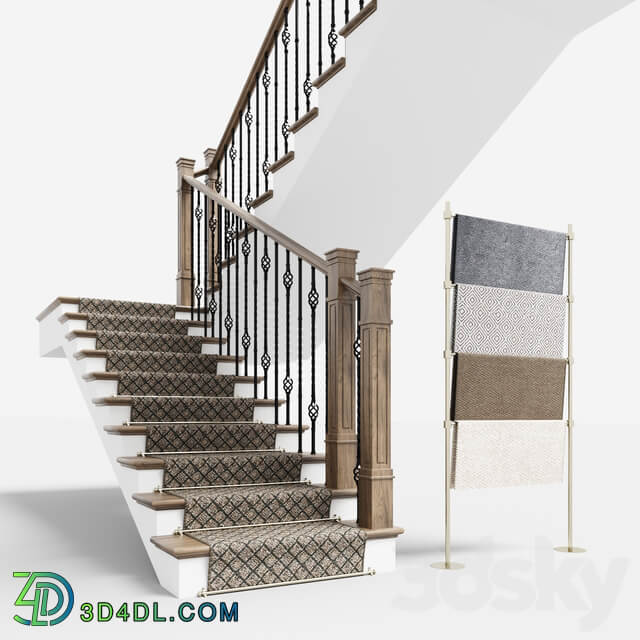 Classical staircase with carpet