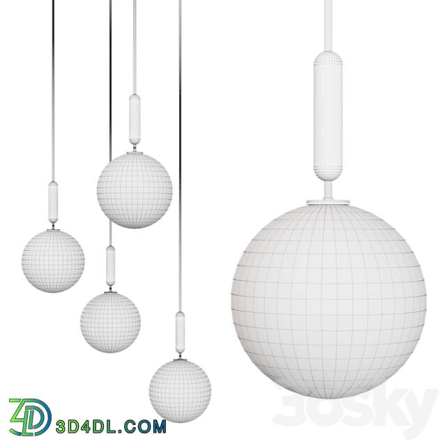 MIIRA 1 LARGE OPAL by NUURA Sofie Refer Nickel Pendant light 3D Models