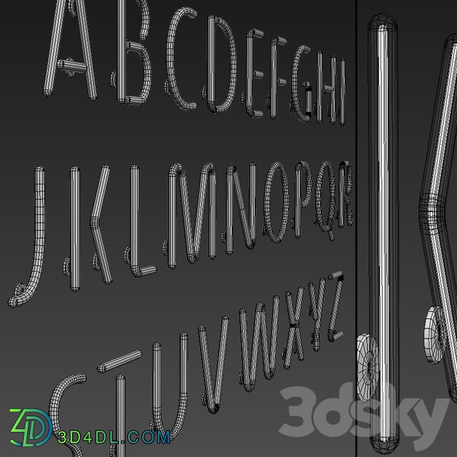 Other decorative objects Light modules. Set 10. Neon Alphabet