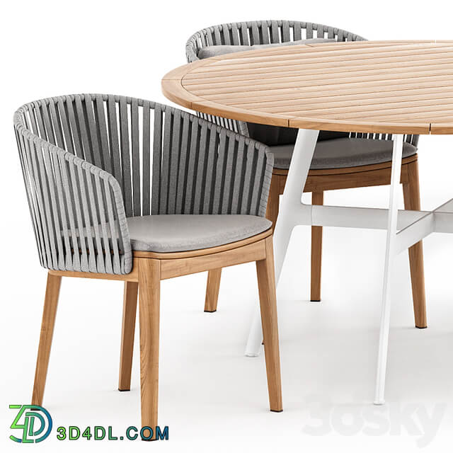MOOD Chair Tribu and Seax dining table by Dedon