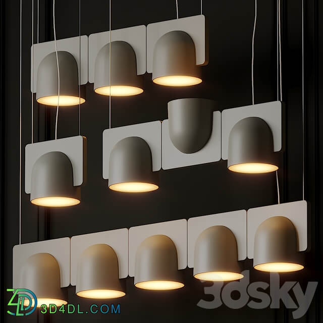 FontanaArte Igloo Suspension Lamps 4 Positions Pendant light 3D Models