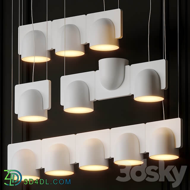 FontanaArte Igloo Suspension Lamps 4 Positions Pendant light 3D Models