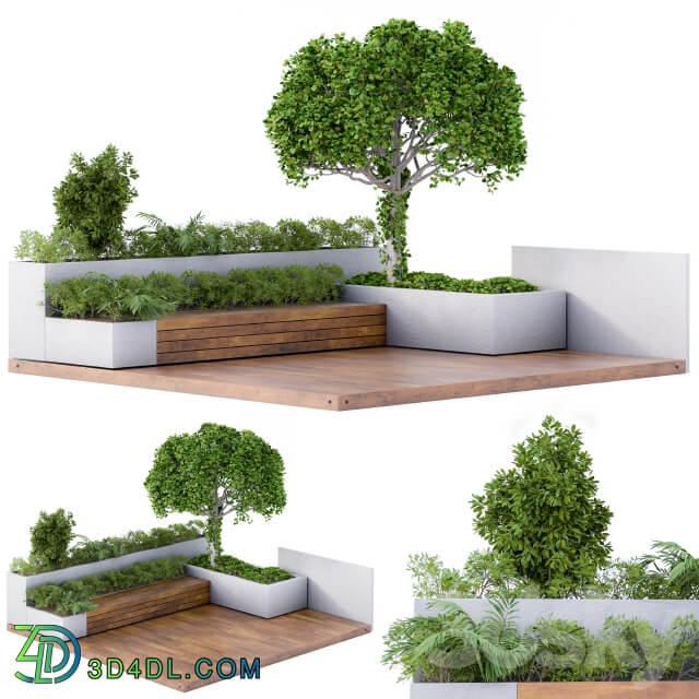 Roof Garden Furniture Seating and Garden Set Other 3D Models