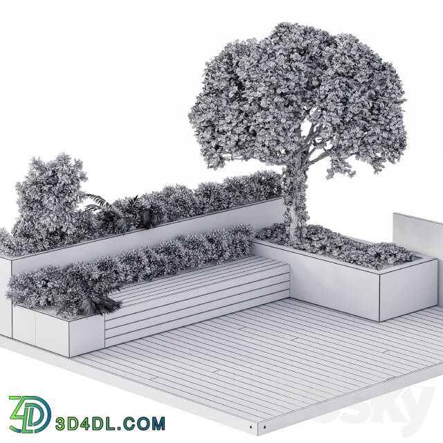 Roof Garden Furniture Seating and Garden Set Other 3D Models