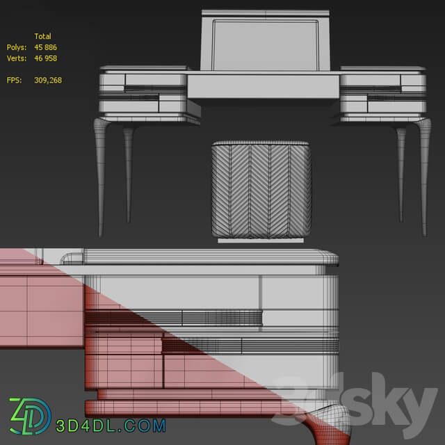 Dressing table Dilan. Dressing table by AR Arredamenti 3D Models