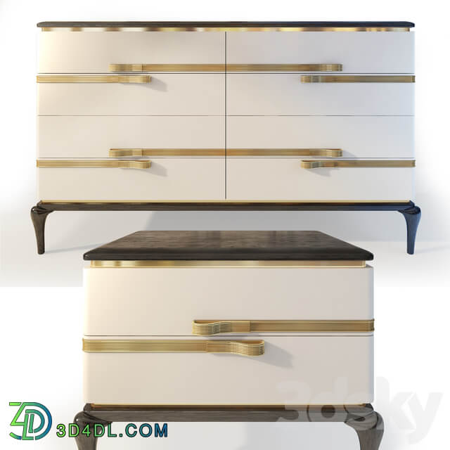 Sideboard Chest of drawer Chest and nightstand Dilan. Dresser bedside table by AR Arredamenti