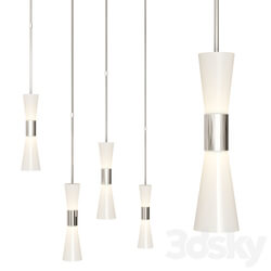 Clarkson Medium Narrow Pendant by AERIN Nickel and Milk glass Pendant light 3D Models 