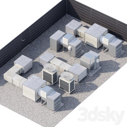 HVAC Roof Techologies Rooftop Technologies Facade element 3D Models 