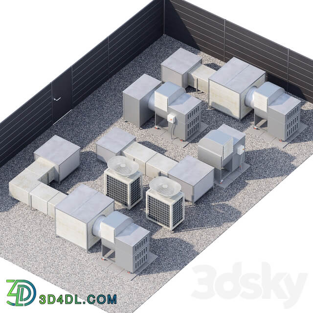 HVAC Roof Techologies Rooftop Technologies Facade element 3D Models
