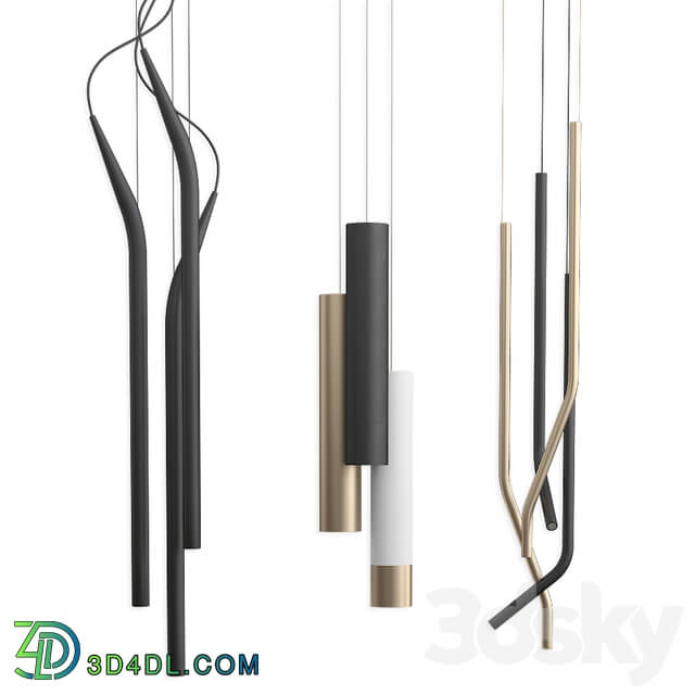 Collection Pendants set Favorite Luceplan Libra Pendant light 3D Models