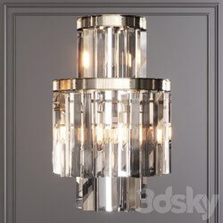 Restoration Hardware 1920S ODEON CLEAR GLASS FRINGE SCONCE 3 TIER Nickel 