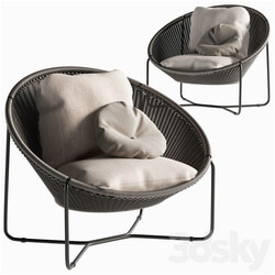 Morocco Graphite Oval Lounge Chair Crate and Barrel 