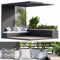 Roof Garden and Balcony Furniture Black Set Other 3D Models 