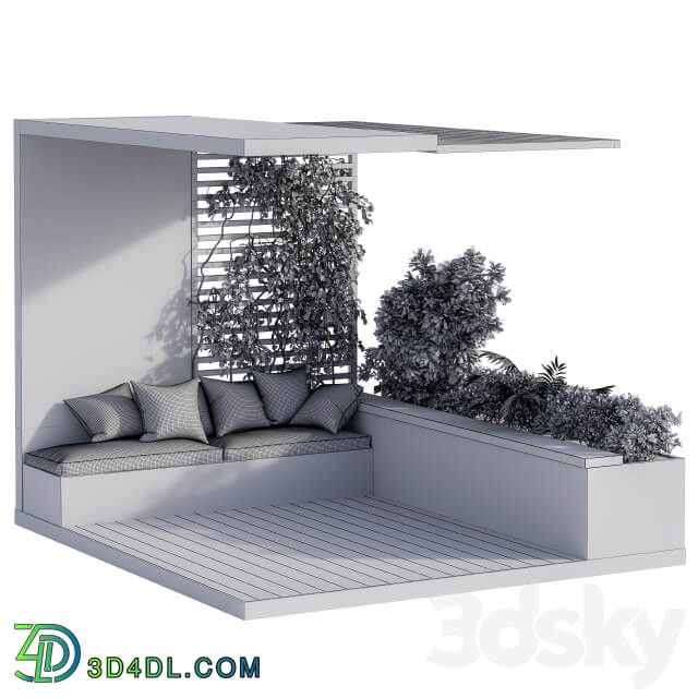 Roof Garden and Balcony Furniture Black Set Other 3D Models