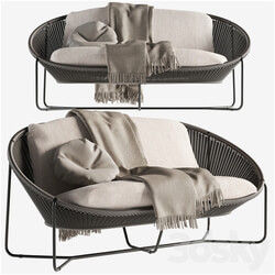 Morocco Graphite Oval Loveseat Crate and Barrel 