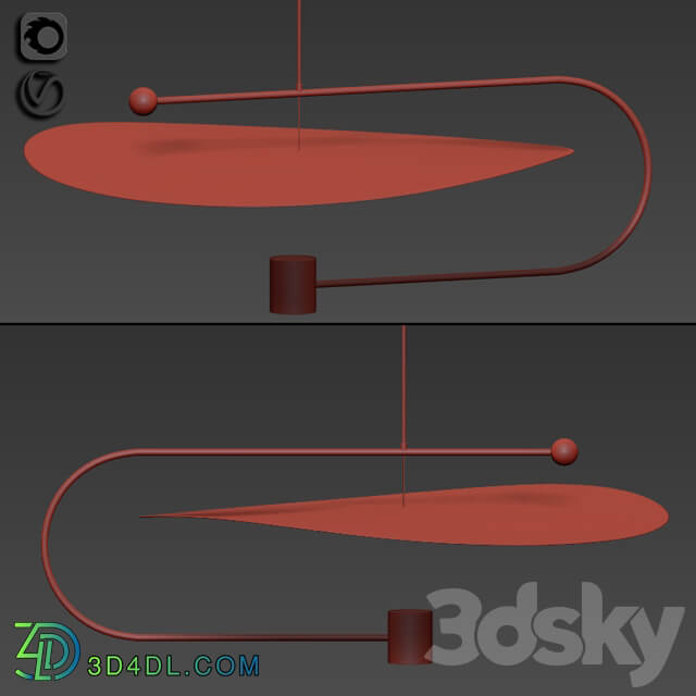 Float wide pendant light Pendant light 3D Models