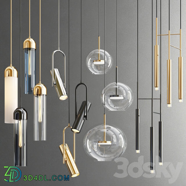 Four Hanging Lights 49 Exclusive Pendant light 3D Models