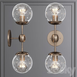 Modo Sconce 2 Globes Bronze and Clear Glass 