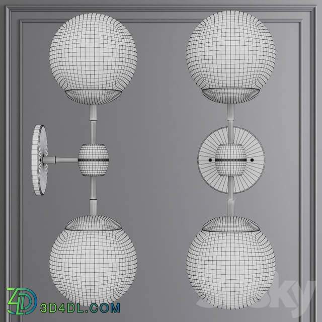 Modo Sconce 2 Globes Bronze and Clear Glass