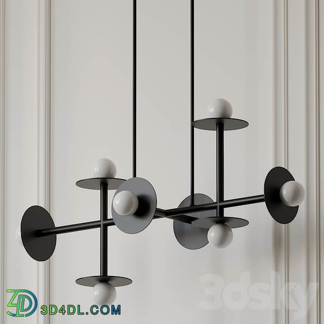 Nodes 8 Light Linear Suspension by Kelly Wearstler Pendant light 3D Models